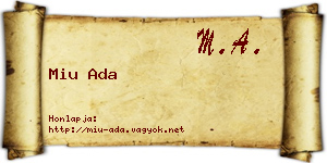 Miu Ada névjegykártya